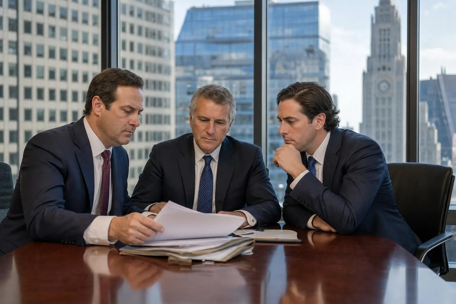 Calder & Morrow attorneys reviewing a case